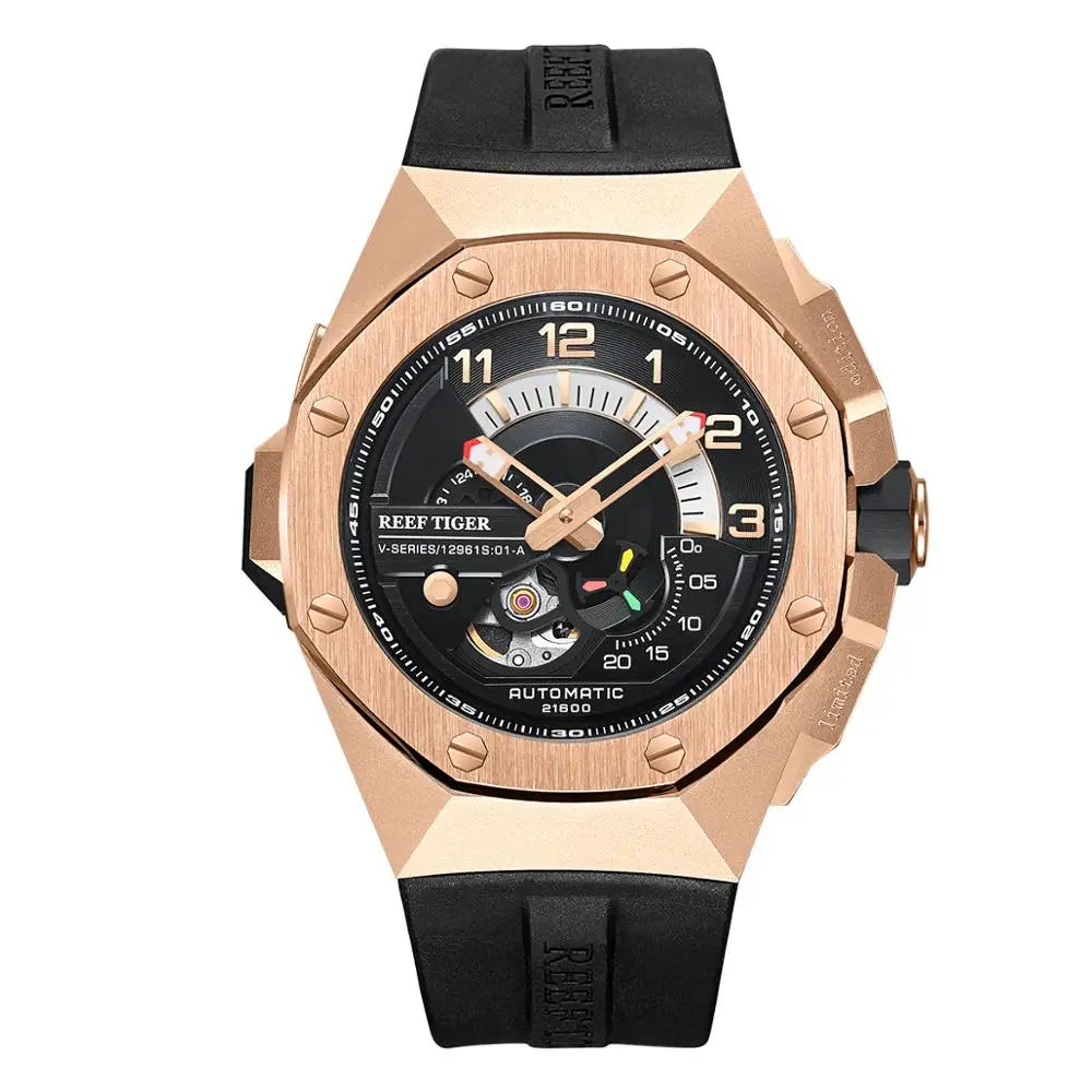 Rose Gold Sports Mechanical Watch
