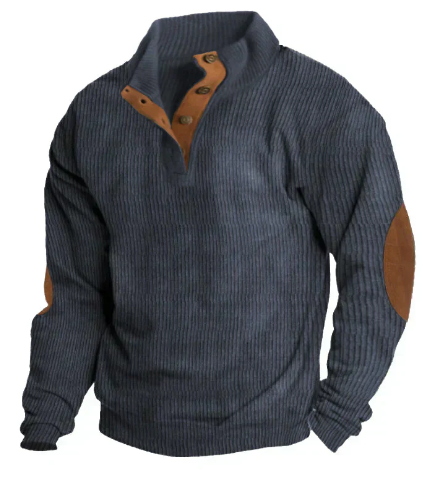 ZANE | RIBBED BUTTON SWEATER