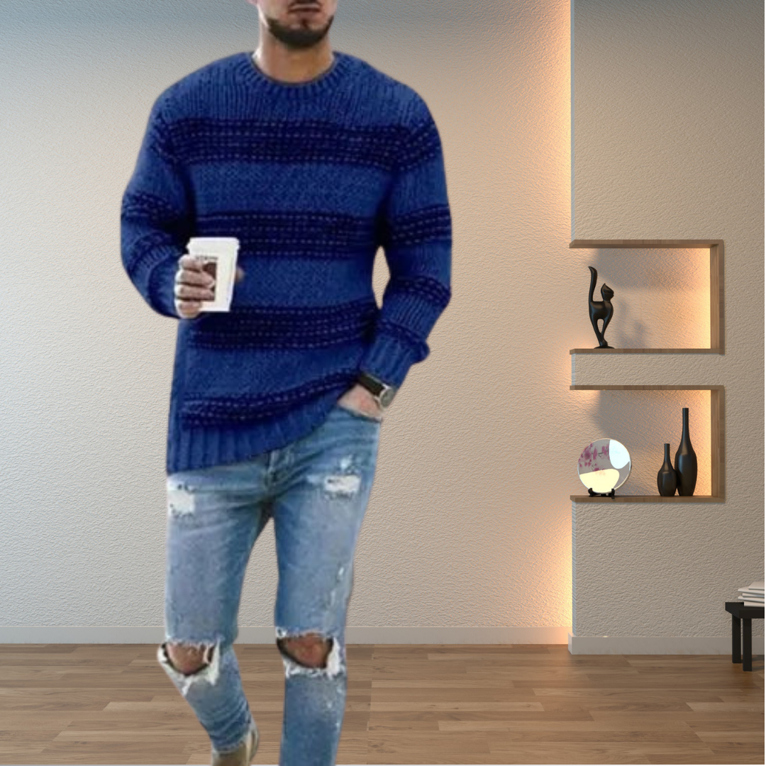 MATTHEW TM | STRIPED KNIT MEN'S SWEATER
