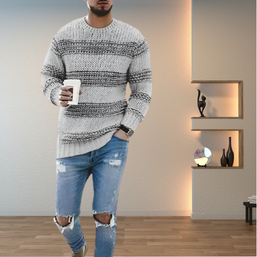 MATTHEW TM | STRIPED KNIT MEN'S SWEATER