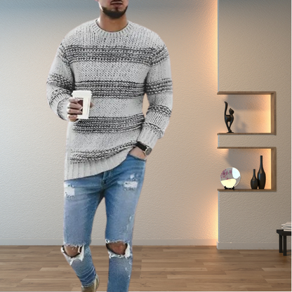 MATTHEW TM | STRIPED KNIT MEN'S SWEATER