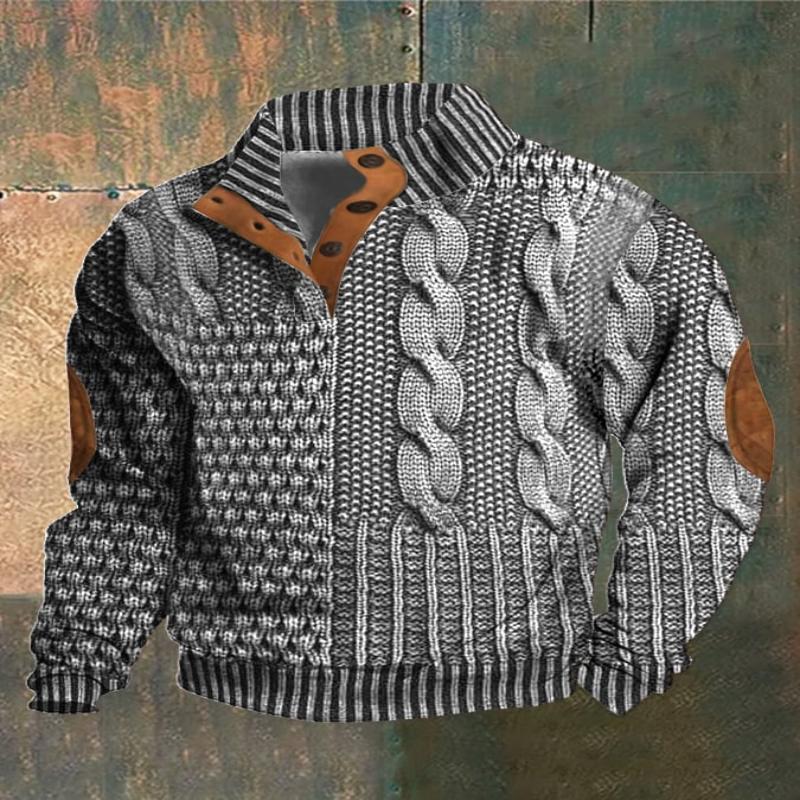 ADOINE TM | PATCHWORK KNIT PULLOVER