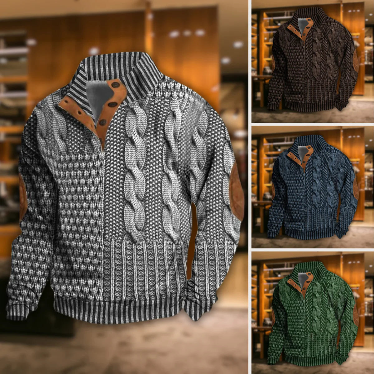 ADOINE TM | PATCHWORK KNIT PULLOVER