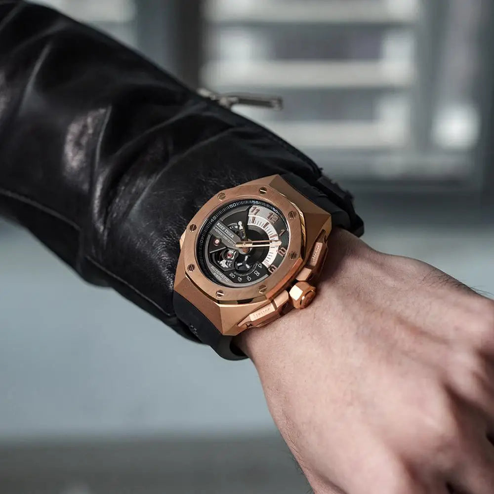 Rose Gold Sports Mechanical Watch