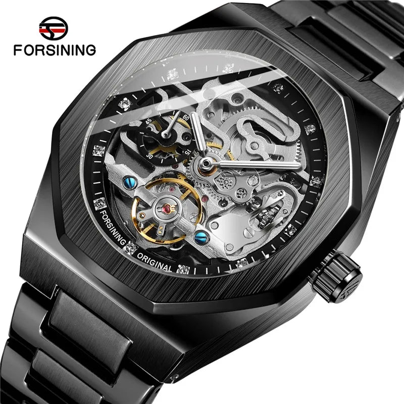 Stainless Steel Strap Men Automatic Mechanical Watch