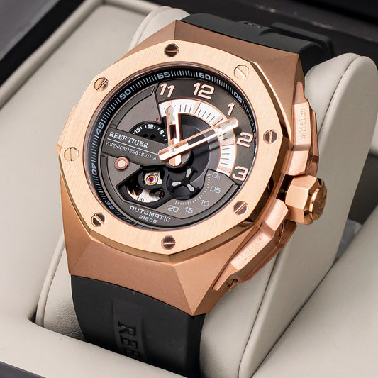 Rose Gold Sports Mechanical Watch