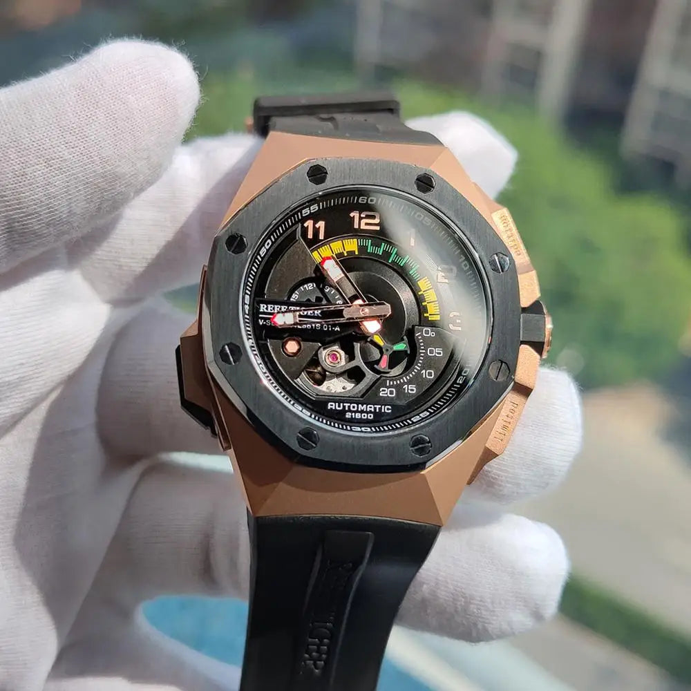 Rose Gold Sports Mechanical Watch