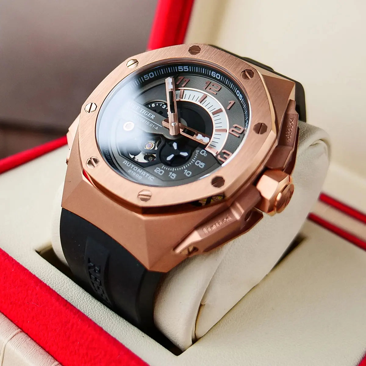 Rose Gold Sports Mechanical Watch