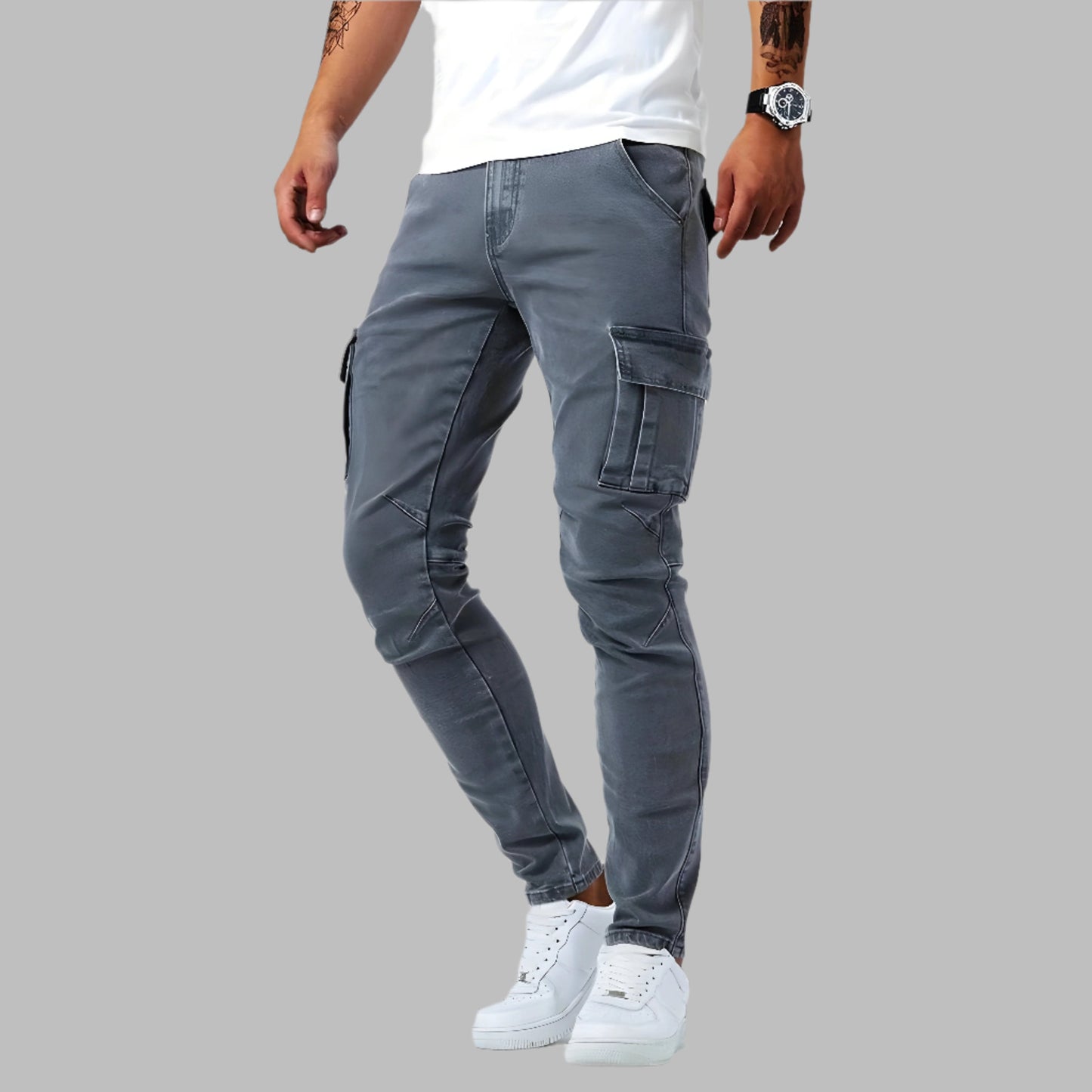 Samuel | Stretch Denim Cargo Pants