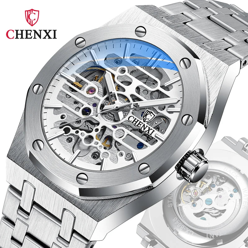 Stainless Steel Automatic Mechanical Wristwatches Men