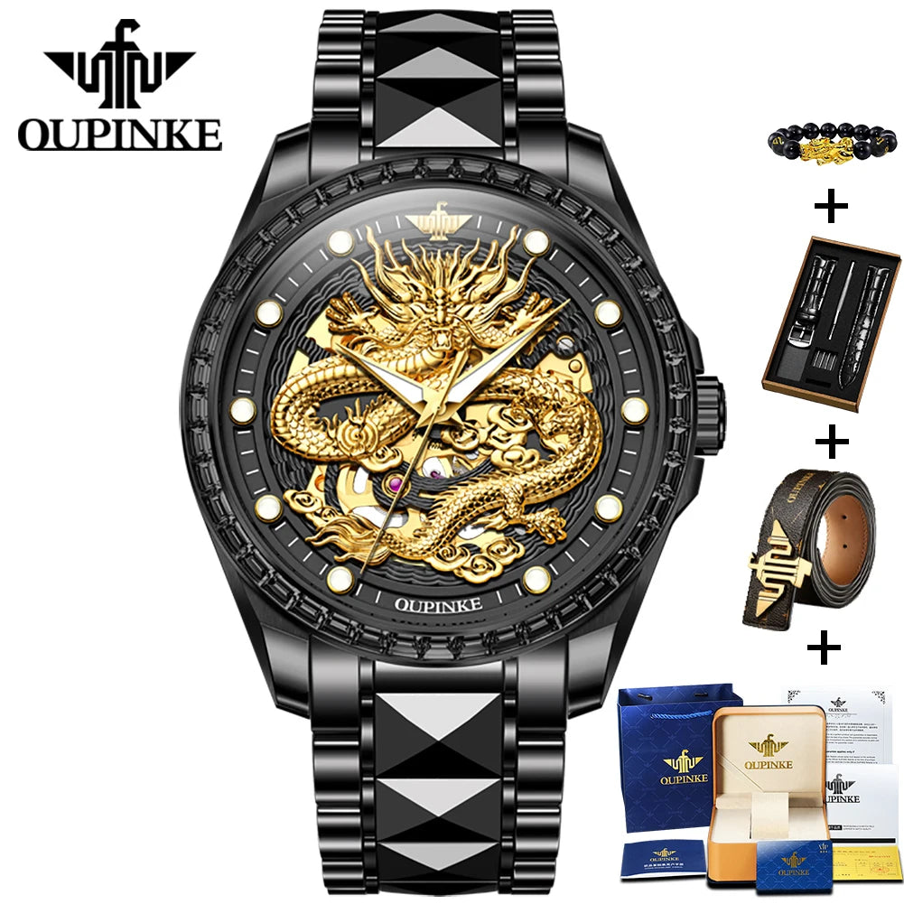 Gold Dragon Automatic Mechanical Watch