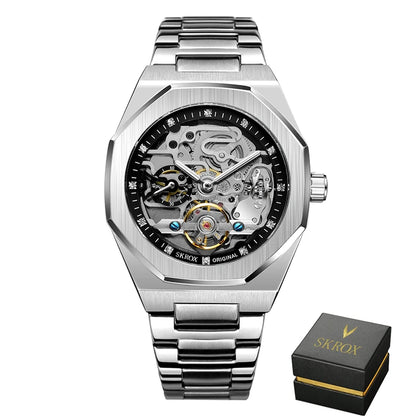 Luxury Gold Diamond Octagonal Automatic Watch