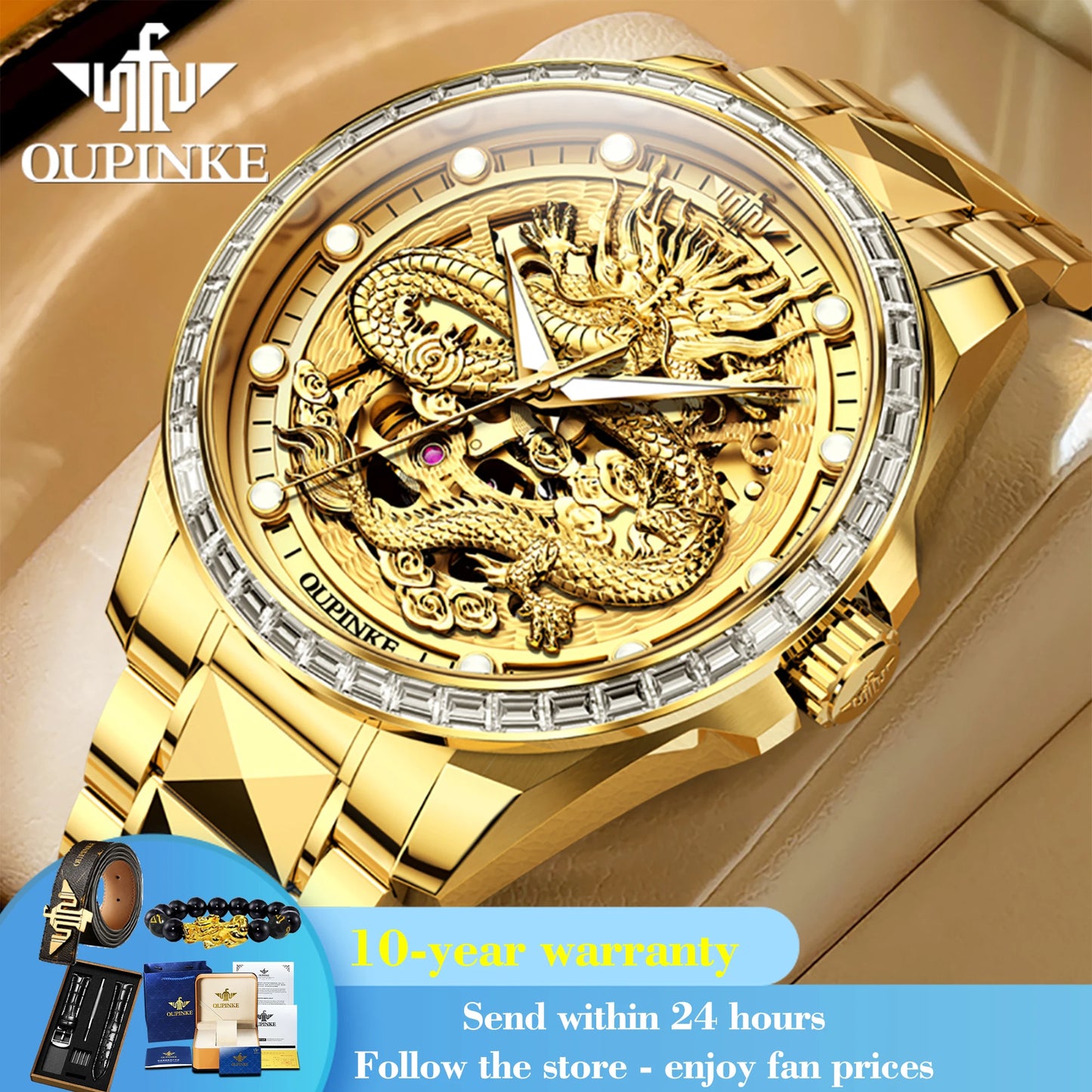 Gold Dragon Automatic Mechanical Watch