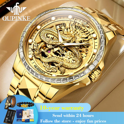 Gold Dragon Automatic Mechanical Watch