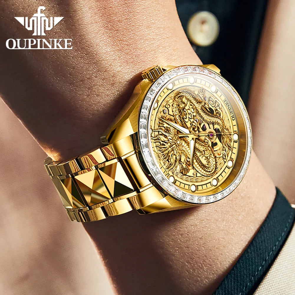 Gold Dragon Automatic Mechanical Watch