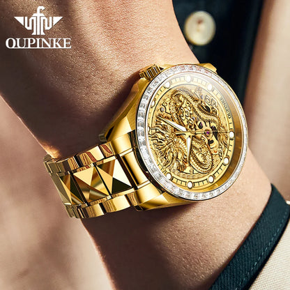 Gold Dragon Automatic Mechanical Watch