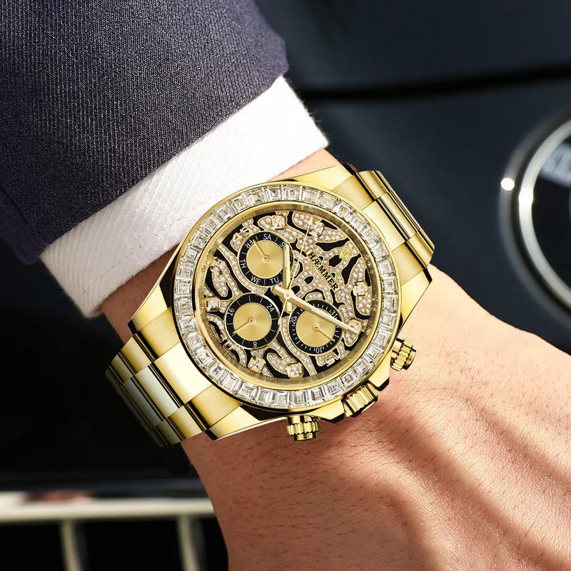 Multifunctional watch, gold stainless steel