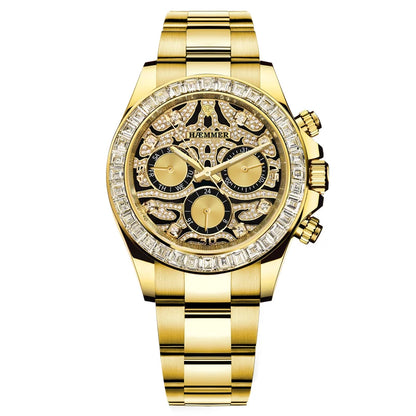 Multifunctional watch, gold stainless steel