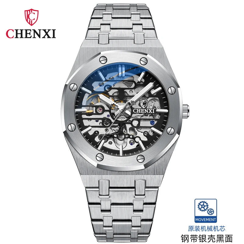 Stainless Steel Automatic Mechanical Wristwatches Men