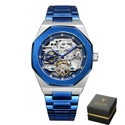 Luxury Gold Diamond Octagonal Automatic Watch