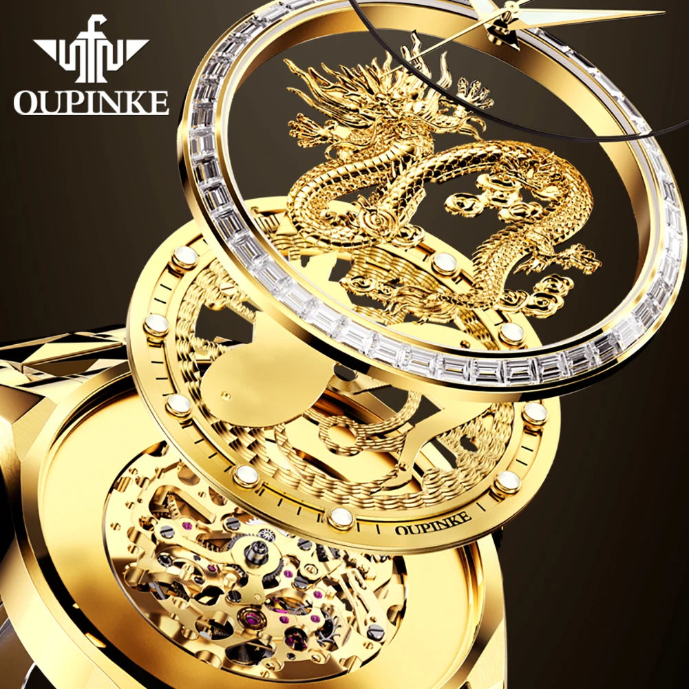 Gold Dragon Automatic Mechanical Watch