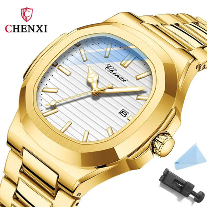 Luxury Gold Stainless Steel Luminous Watches