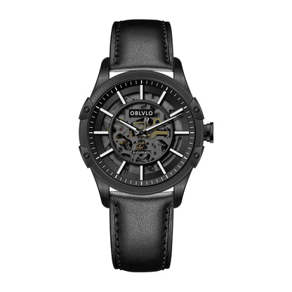 Designer Men's Blue Skeleton Dial Automatic Watch