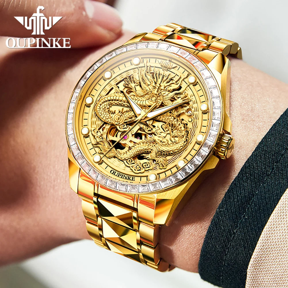 Gold Dragon Automatic Mechanical Watch