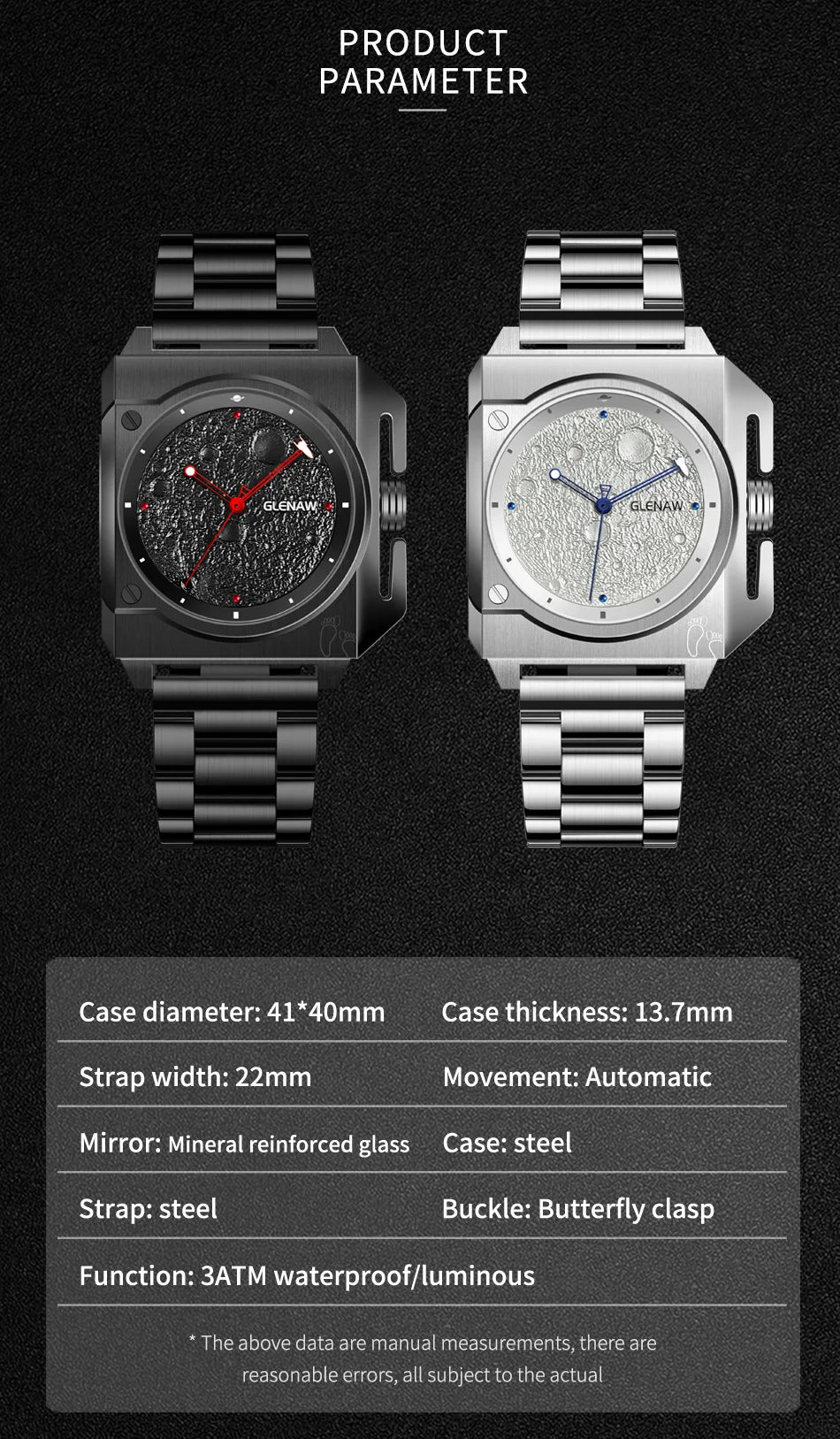 Stainless Steel Waterproof Mechanical Watch Men