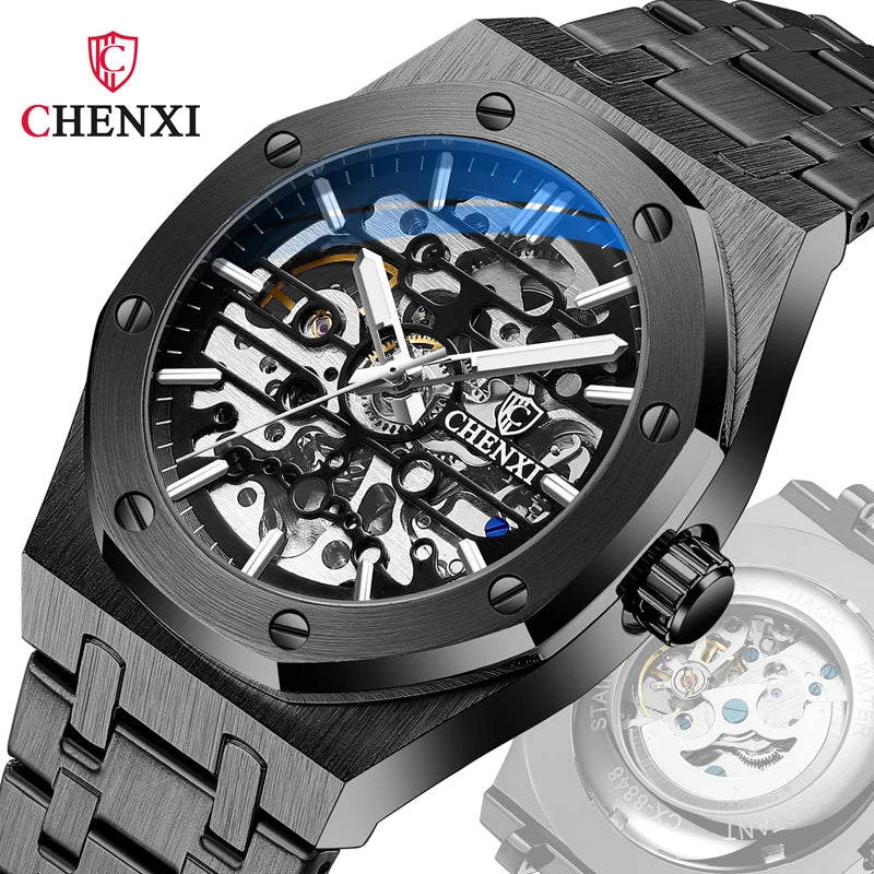 Stainless Steel Automatic Mechanical Wristwatches Men