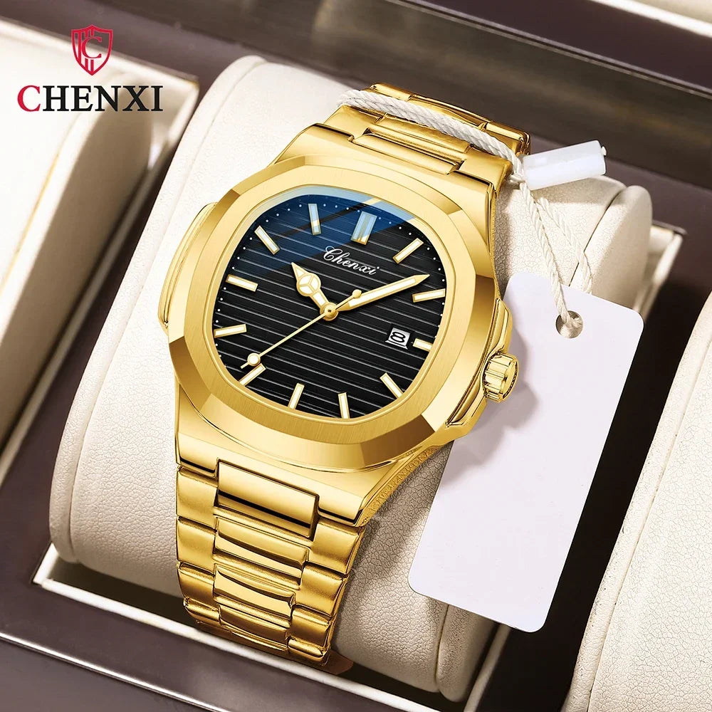 Luxury Gold Stainless Steel Luminous Watches