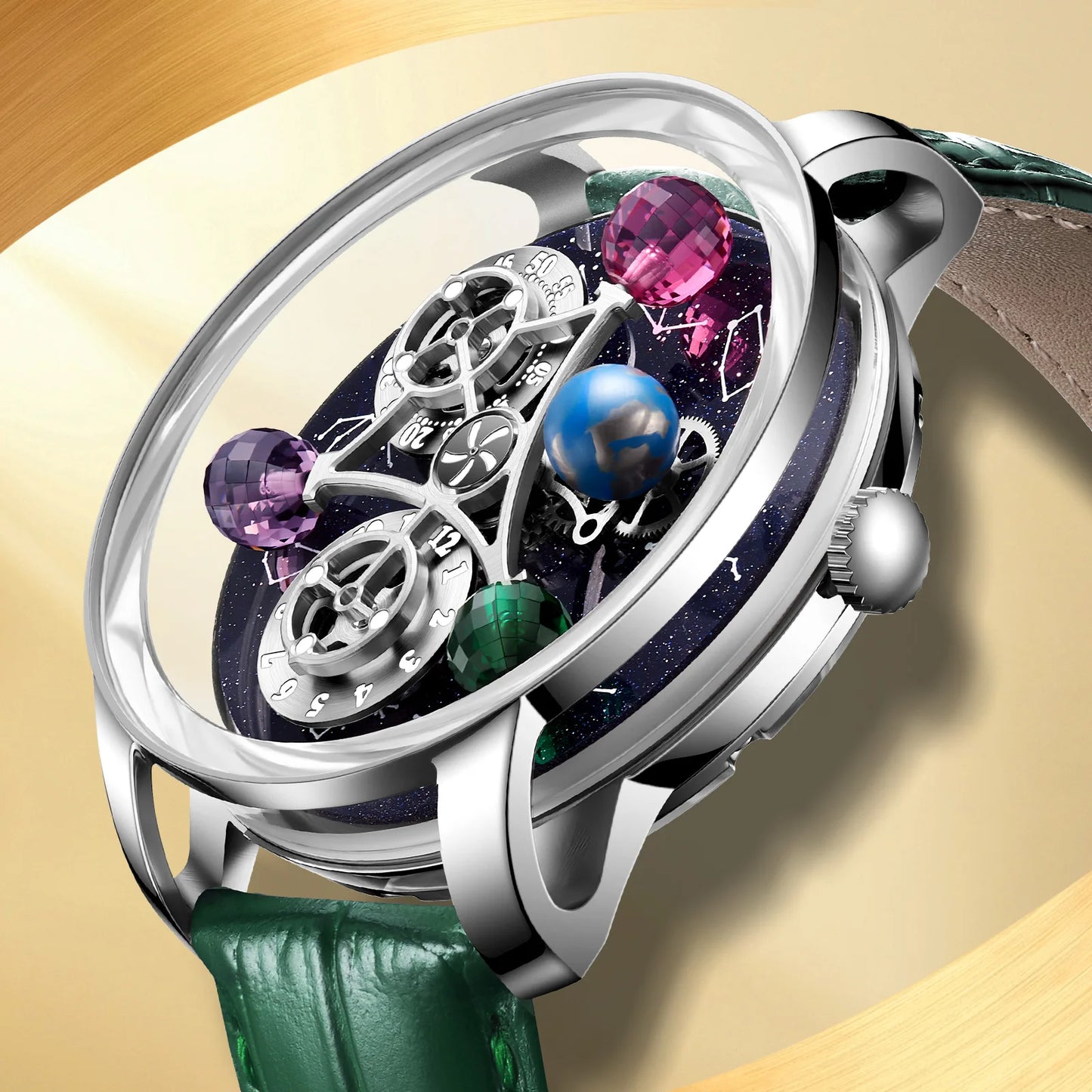 Men's Watch Mechanical Leather Strap