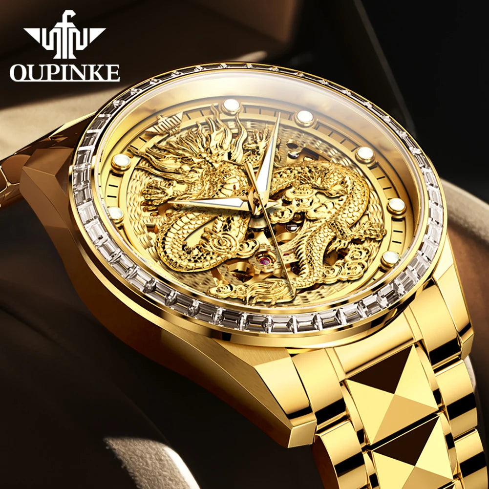 Gold Dragon Automatic Mechanical Watch